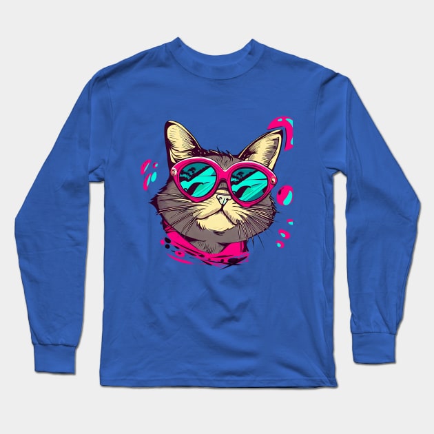 My chill cat IN SUMMER! (No Background) Long Sleeve T-Shirt by Eccentric-ink